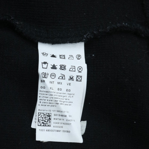 Hugo Boss Men's Black XL 1/4 Zip Cotton Knit Jumper
