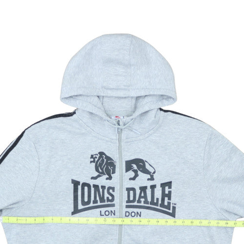 Lonsdale Men's Grey Full Zip Hoodie 2XL Sports Fleece