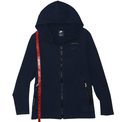 Nike Men's Navy Full Zip Hoodie L BARCA Logo Athletic Style
