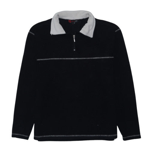 Cutting Edge Men's Black Fleece 1/4 Zip Pullover Sweatshirt L