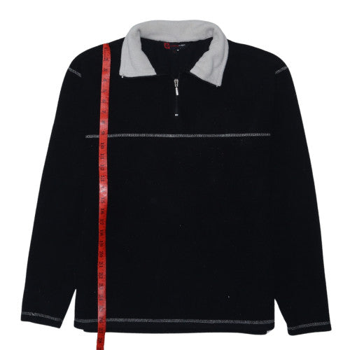 Cutting Edge Men's Black Fleece 1/4 Zip Pullover Sweatshirt L
