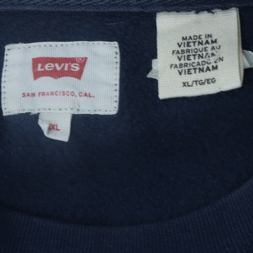 Levi's Men's Blue XL Pullover Sweatshirt Logo Crew Neck Fleece