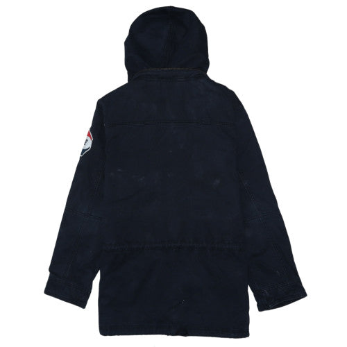 Nike Mens Navy Hooded Parka Jacket Size S Cotton Sportswear