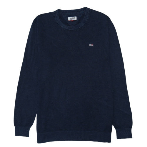 Tommy Jeans Men's Blue 2XL Cotton Crew Neck Pullover Jumper