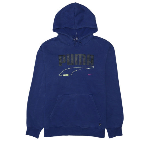 Puma Men's Blue Pullover Hoodie Medium Fleece Sportswear