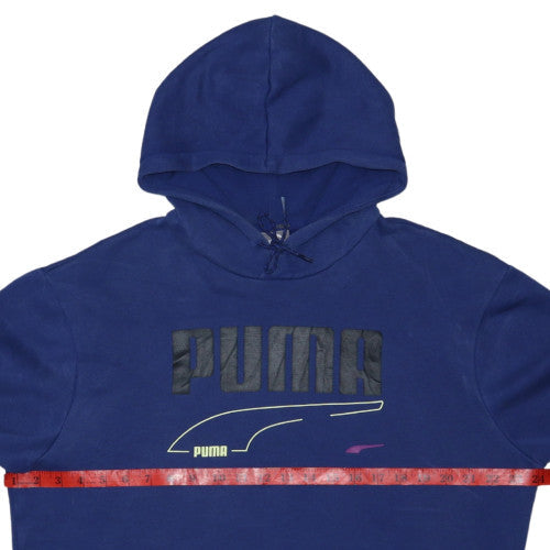 Puma Men's Blue Pullover Hoodie Medium Fleece Sportswear