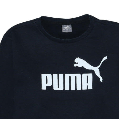 Puma Men's Black Large Pullover Crew Neck Graphic Sweatshirt