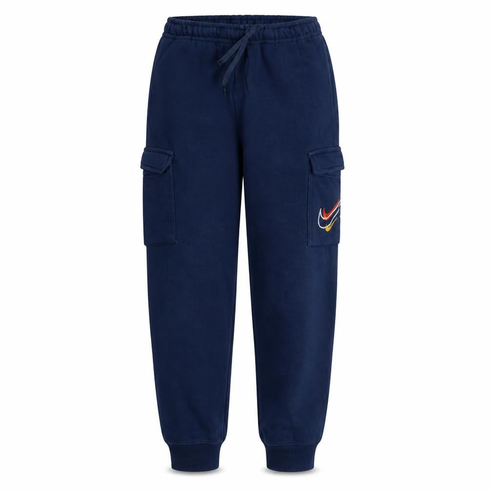 Front view of Nike Men’s Blue Cargo Jogger Sweatpants M Elastic Waist Cotton Blend