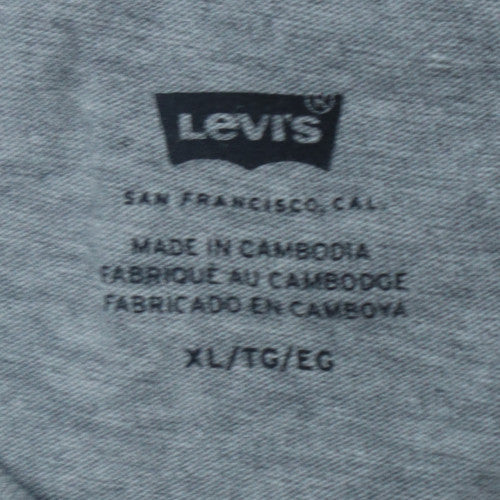 Levi's Men's Grey XL Logo Crew Neck Short Sleeve T-Shirt