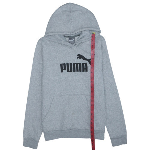 Puma Womens Grey Logo Pullover Hoodie Size 14
