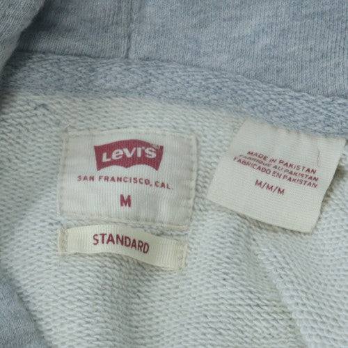 Levi's Men's Grey Pullover Hoodie Size M Regular Fit Logo Fleece