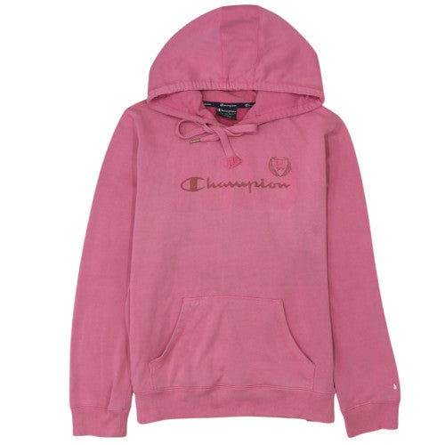 Champion Womens Pink Hoodie Size 16 Pullover Cotton Blend Logo Casual