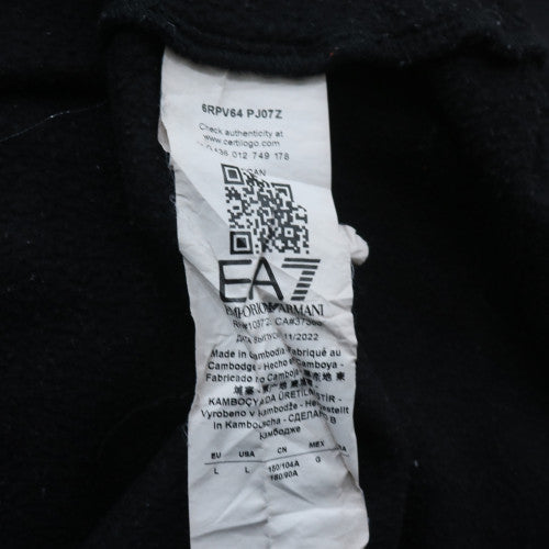 Emporio Armani EA7 Mens Black Logo Sweatshirt L Regular Fit