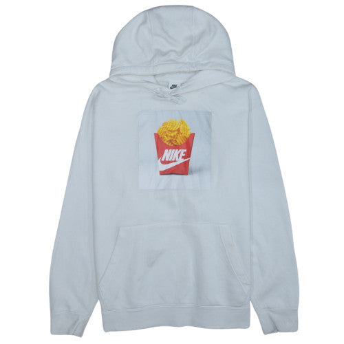 Nike Men's White 3XL Pullover Hoodie with Graphic Print