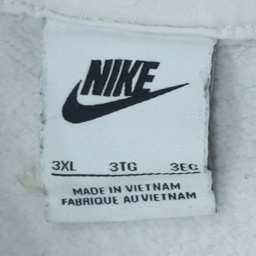 Nike Men's White 3XL Pullover Hoodie with Graphic Print