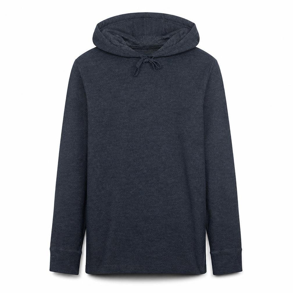 Front view of Polo Ralph Lauren Men's Blue Pullover Hoodie, size M, Lightweight Cotton