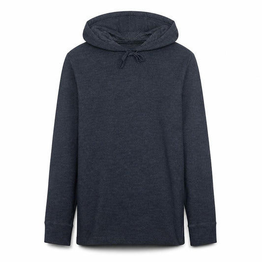 Front view of Polo Ralph Lauren Men's Blue Pullover Hoodie, size M, Lightweight Cotton
