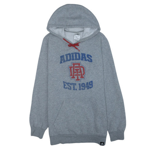Adidas Men's Grey Pullover Hoodie M Sports Graphic Fleece
