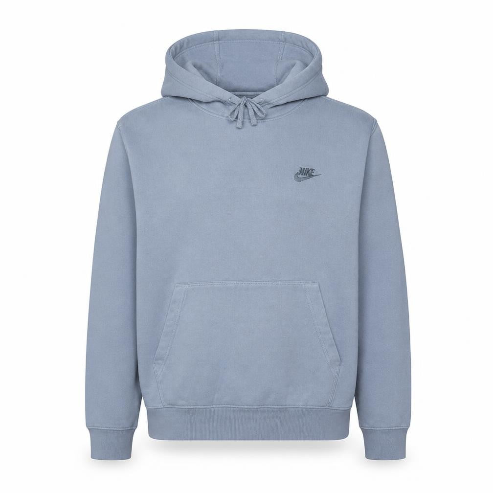 Front view of Nike Men’s Grey Pullover Hoodie, size S, Regular Fit Fleece Sweatshirt