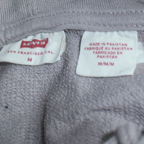 Levi's Womens Grey Pullover Hoodie Medium Logo Graphic Cotton Blend