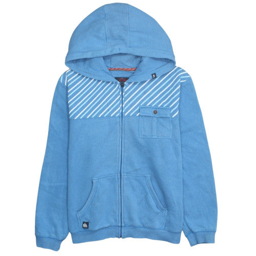 Quiksilver Boys Blue Full Zip Hoodie Size 16 Cotton Blend Casual