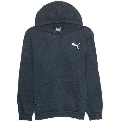 Puma Men's Black Pullover Hoodie M Logo Fleece Sweatshirt