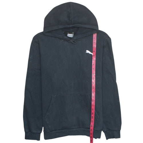 Puma Men's Black Pullover Hoodie M Logo Fleece Sweatshirt