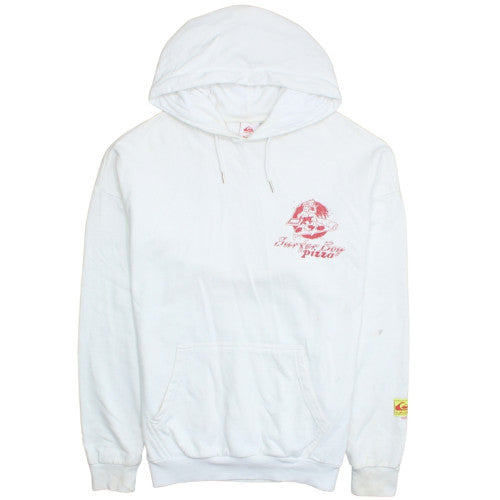 Quiksilver Stranger Things White Cotton Hoodie Women L Pullover Graphic