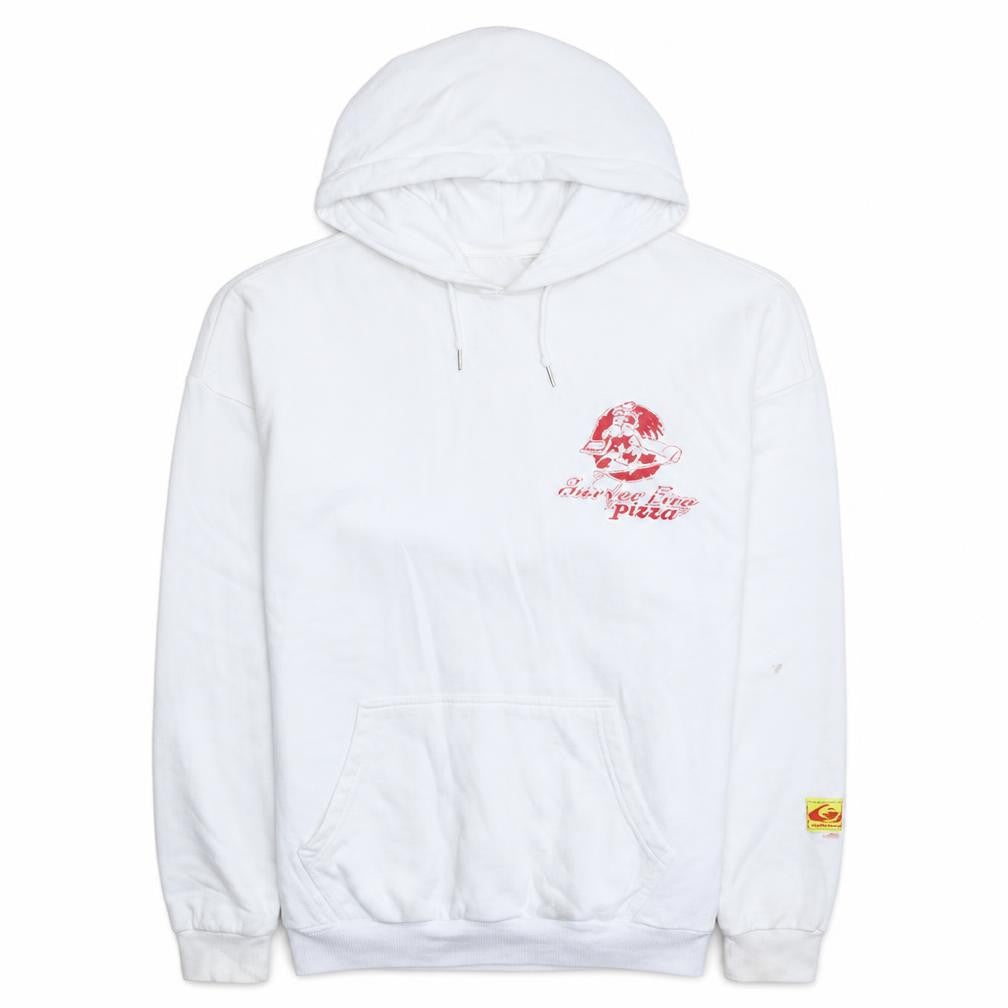 Front view of Quiksilver Stranger Things White Cotton Hoodie Women L Pullover Graphic