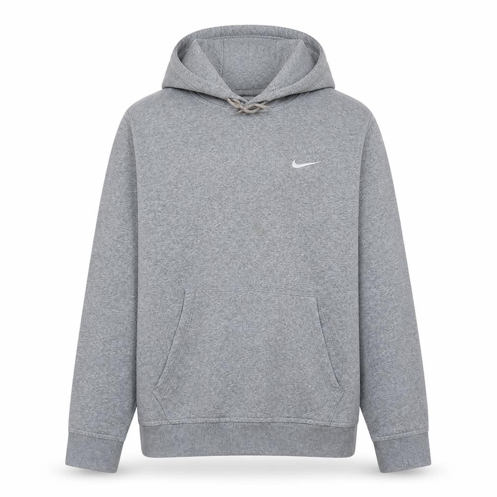 Front view of Nike Men's Grey Pullover Hoodie M Fleece Regular Fit Sportswear