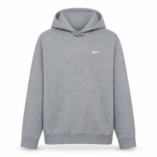 Front view of Nike Men's Grey Pullover Hoodie M Fleece Regular Fit Sportswear