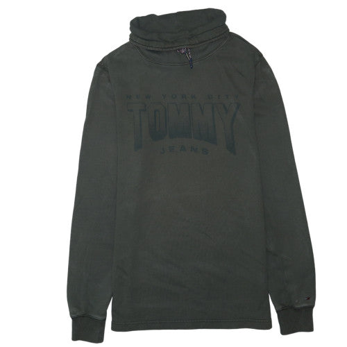 Tommy Jeans Men's Green L Sweatshirt with High Neck Graphic Print