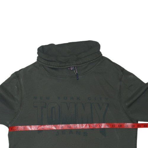 Tommy Jeans Men's Green L Sweatshirt with High Neck Graphic Print