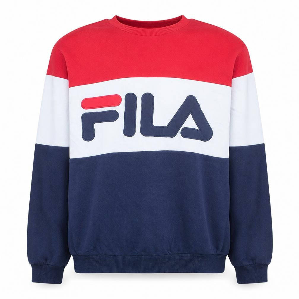 Front view of Fila men’s multicoloured crew neck pullover sweatshirt xl
