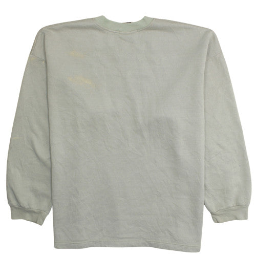 adidas Men's Beige Logo Pullover Sweatshirt L Crew Neck Fleece