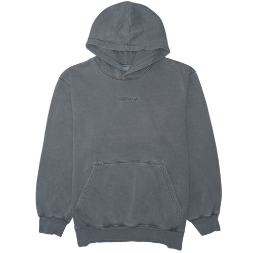 Adidas Mens Grey Pullover Hoodie L Fleece Lined Sweatshirt