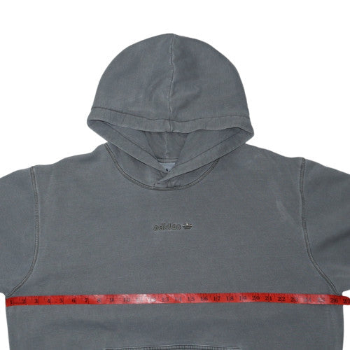 Adidas Mens Grey Pullover Hoodie L Fleece Lined Sweatshirt