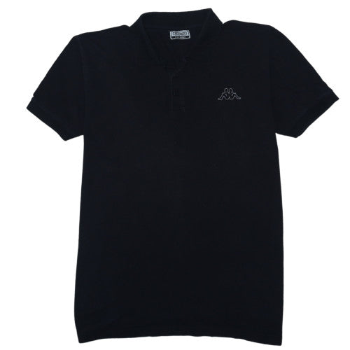 Kappa Men's Black 2XL Polo Shirt Cotton Short Sleeve Collared Top