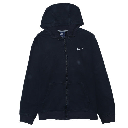 Nike Women's Black Full Zip Hoodie L Cotton Blend Sportswear