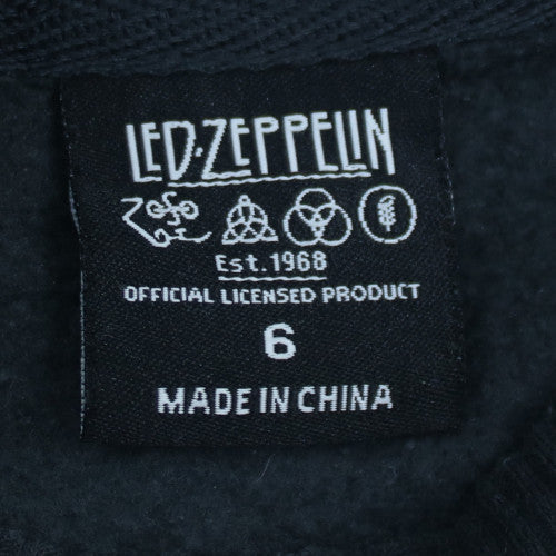 Led Zeppelin Women's Black Cotton Blend Pullover Sweatshirt Size 6