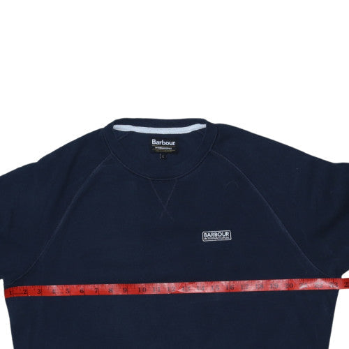 Barbour International Navy Women's L Sweatshirt Crew Neck Cotton Blend