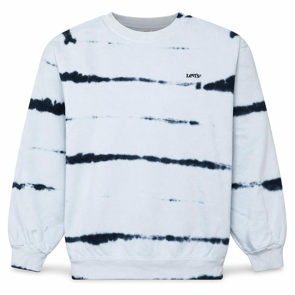 Front view of Levi's women’s white tie-dye pullover sweatshirt, size S
