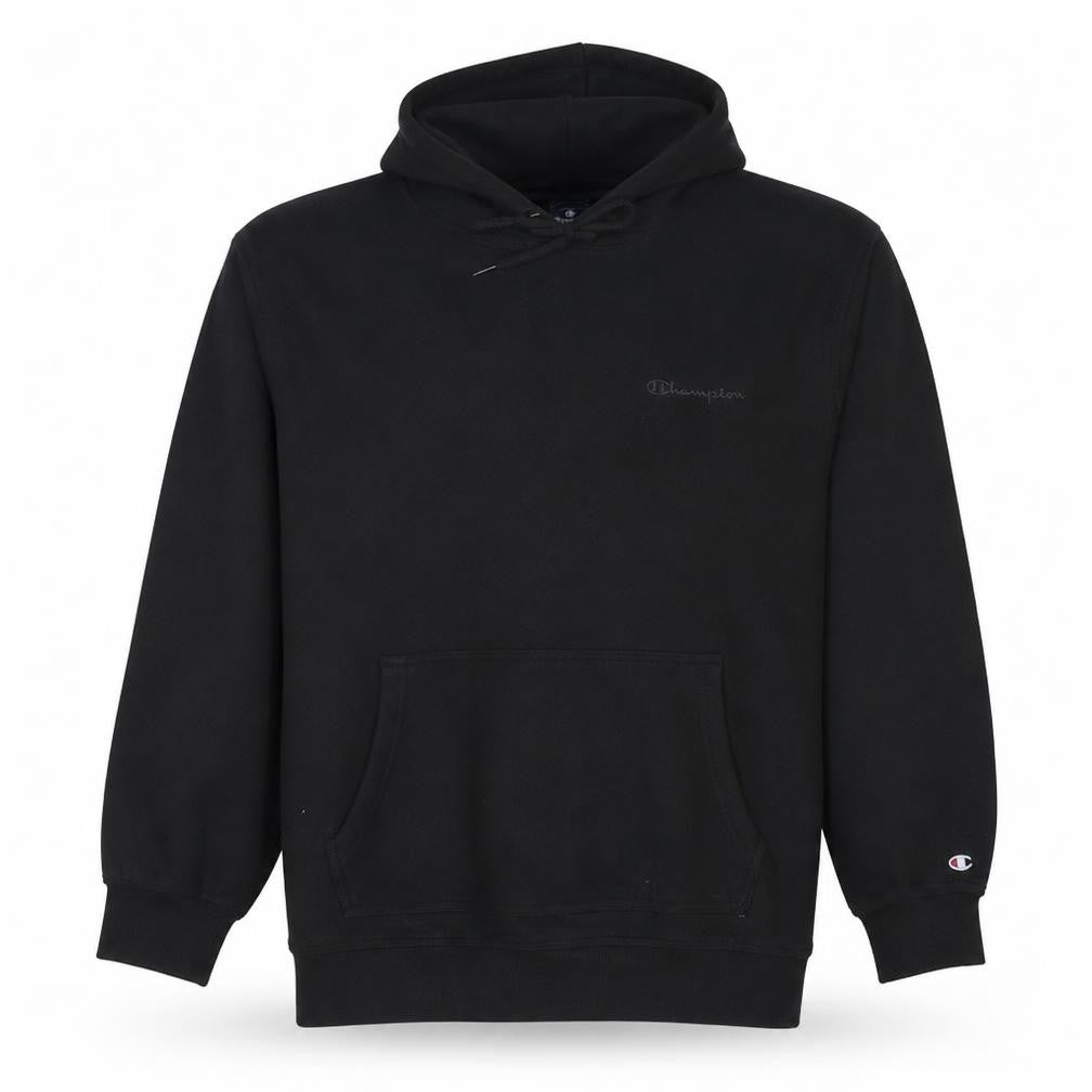 Front view of Champion Men's Black XL Pullover Hoodie Cotton Blend Fleece
