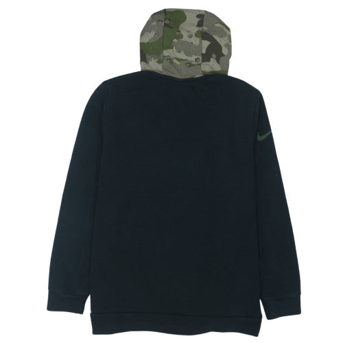 Nike Men's Black Camouflage Hooded Full Zip Hoodie L