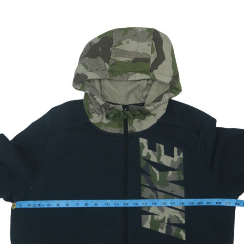 Nike Men's Black Camouflage Hooded Full Zip Hoodie L