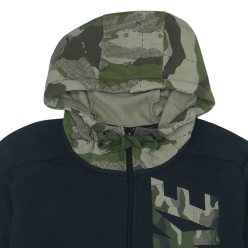 Nike Men's Black Camouflage Hooded Full Zip Hoodie L