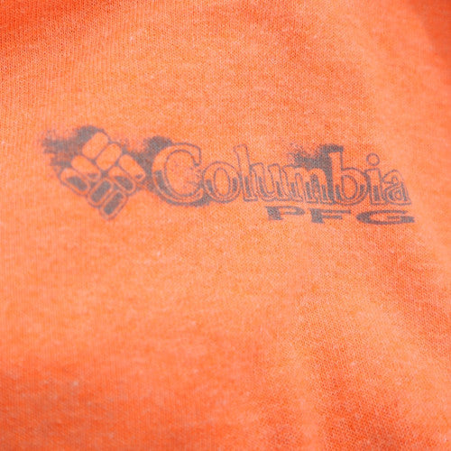 Columbia PFG Orange Mens XL Graphic Outdoor Fishing T-Shirt