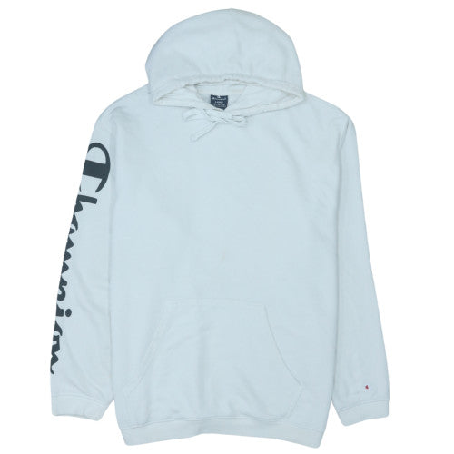 Champion Womens White Pullover Hoodie Size L Cotton Blend
