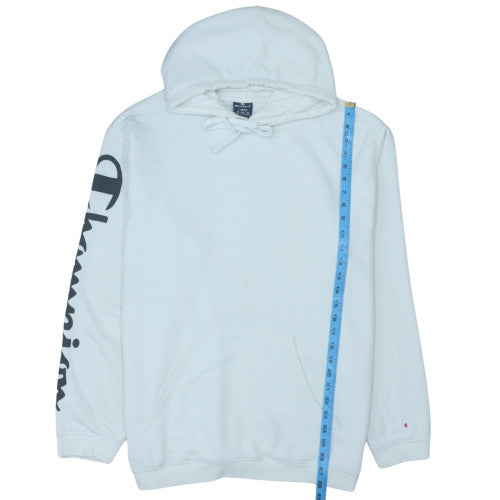 Champion Womens White Pullover Hoodie Size L Cotton Blend