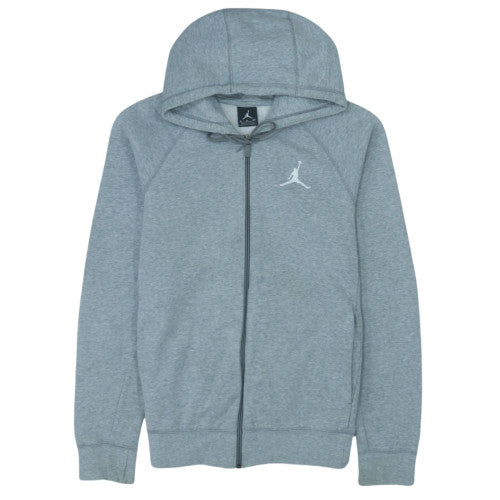Jordan Boys Grey Full Zip Hoodie Size S Cotton Blend Casual Wear